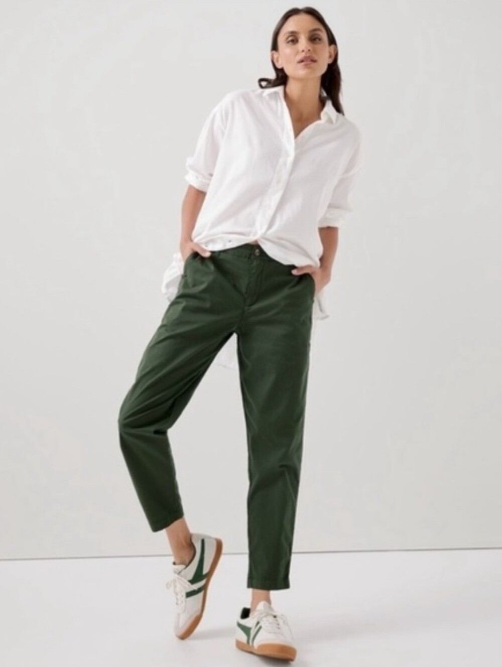 Pact Moonrain View Green Organic Cotton Chino Pants XXL Casual Outdoor Everyday